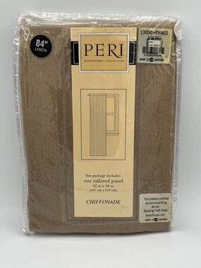 Peri Homeworks Collection One Tailored Panel 42” x 84" Chiffonade Nutmeg  New